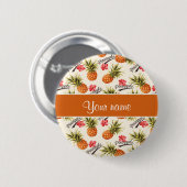 Ananas en Hibiscus Ronde Button 5,7 Cm (Voorkant /achterkant)