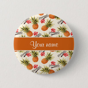 Ananas en Hibiscus Ronde Button 5,7 Cm