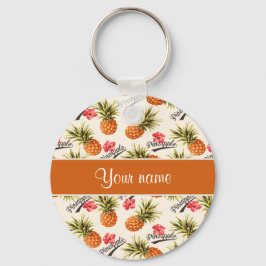 Ananas en Hibiscus Sleutelhanger