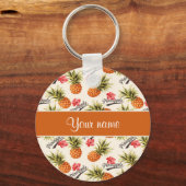 Ananas en Hibiscus Sleutelhanger (Voorkant)