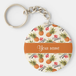 Ananas en Hibiscus Sleutelhanger