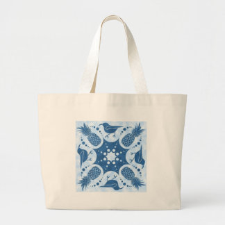 Ananas en Iiwi Hawaiian Quilt Grote Tote Bag