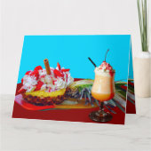 Ananas en ijs met een fruitsmoothie kaart (Voorkant)