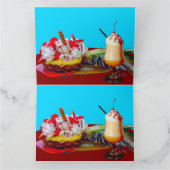 Ananas en ijs met een fruitsmoothie kaart (Binnen)