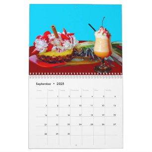 Ananas en ijs met een fruitsmoothie kalender