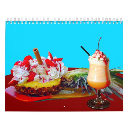 Ananas en ijs met een fruitsmoothie kalender (Hoes)