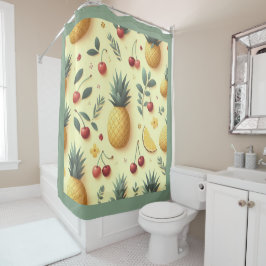 Ananas en kersen douchegordijn