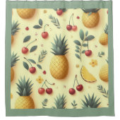 Ananas en kersen douchegordijn (Voorkant)