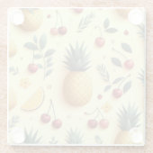 Ananas en kersen glazen onderzetter (Achterkant)