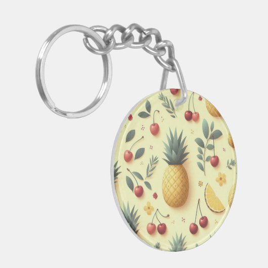 Ananas en kersen sleutelhanger (Voorkant Links)