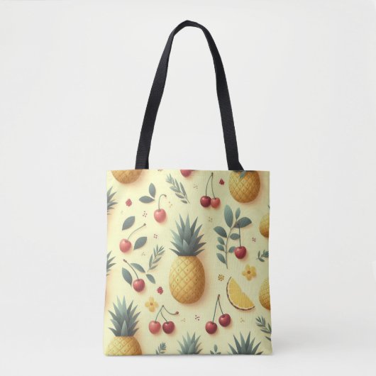 Ananas en kersen tote bag (Voorkant)