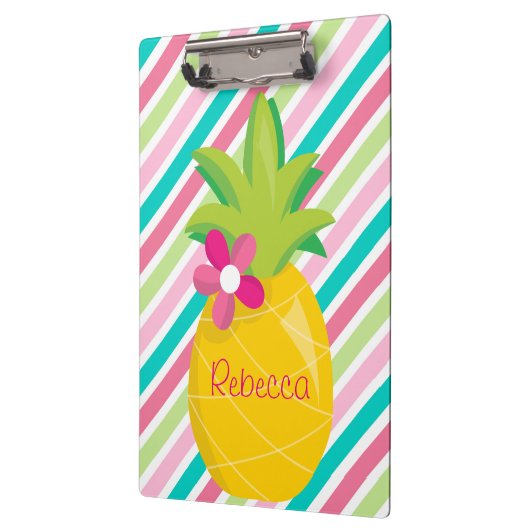  ananas en kleurrijke strepen klembord (Links)