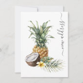 Ananas en Kokosnoot Tropisch Nieuw Adres Aankondiging (Voorkant)