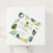 Ananas en Pacifiers Aloha Baby shower Green Bedankjes Labels (In situ)