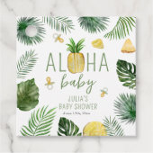 Ananas en Pacifiers Aloha Baby shower Green Bedankjes Labels (Voorkant)