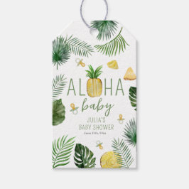 Ananas en Pacifiers Aloha Baby shower Green Cadeaulabel