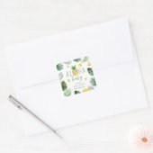 Ananas en Pacifiers Aloha Baby shower Green Vierkante Sticker (Envelop)