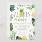 Ananas en Pacifiers Baby shower Luau Kaart (Voorkant)