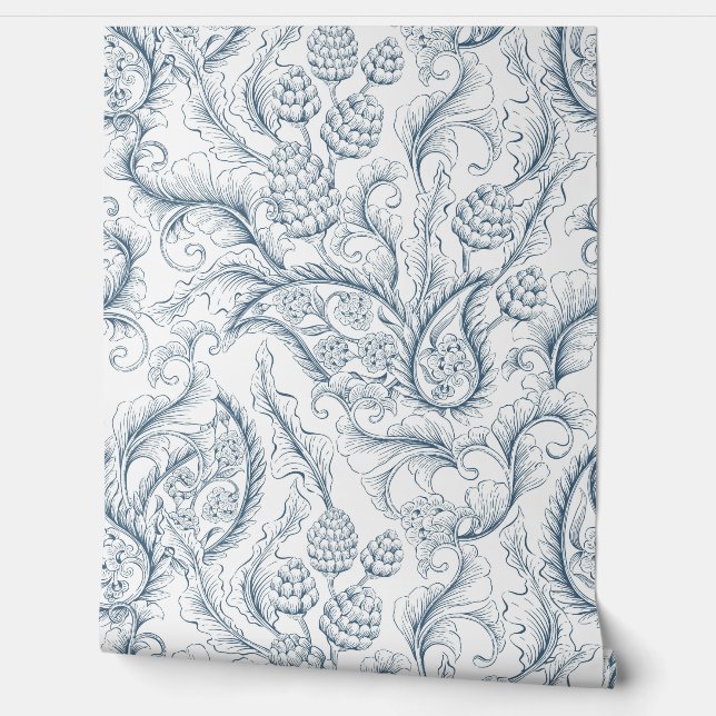 Ananas en Paisley Behang (Afrollen)