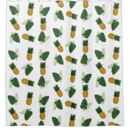 Ananas- en palmbladeren douchegordijn