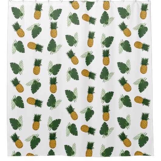 Ananas- en palmbladeren douchegordijn (Voorkant)