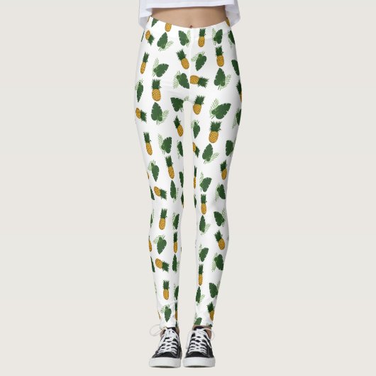 Ananas- en palmbladeren leggings (Voorkant)