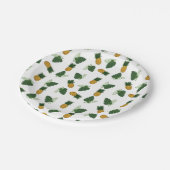 Ananas- en palmbladeren papieren bordje (Gekanteld)