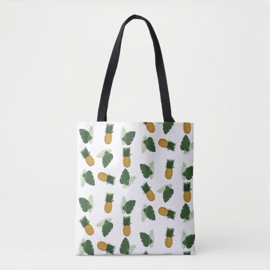 Ananas- en palmbladeren tote bag (Voorkant)