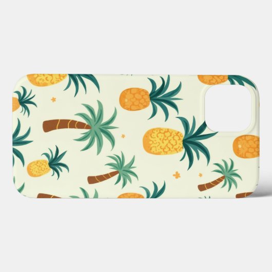 Ananas en palmboom patroonontwerp Iphone hoesjes (Achterkant (horizontaal))