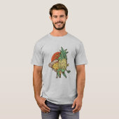 Ananas en Pizza in Love T-shirt (Voorkant volledig)