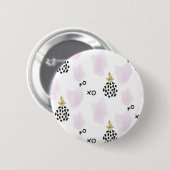 Ananas en roze luipaard. XOXO Ronde Button 5,7 Cm (Voorkant /achterkant)