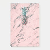 Ananas en roze marmer Modern Chic Trendy Post-it® Notes (Voorkant)