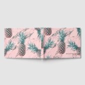 Ananas en roze marmer Modern Chic Wedding Gastenboek (Volledig)