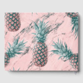 Ananas en roze marmer Modern Chic Wedding Gastenboek (Achterkant)