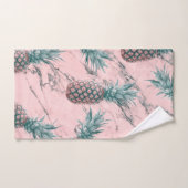 Ananas en roze marmer Moderne tropische afbeelding Bad Handdoek (Handdoek)
