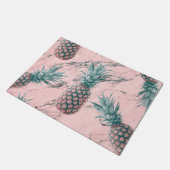 Ananas en roze marmer Moderne tropische afbeelding Deurmat (Schuin)