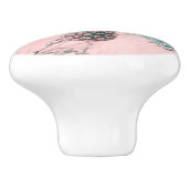 Ananas en roze marmer Moderne tropische afbeelding Keramische Knop (Zijkant)