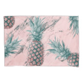 Ananas en roze marmer Moderne tropische afbeelding Kussensloop (Voorkant)