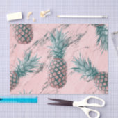 Ananas en roze marmer Moderne tropische afbeelding Tissuepapier (Craft)