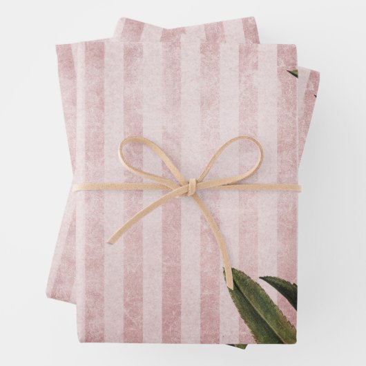  ananas- en roze strepen inpakpapier vel (In situ)