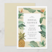  ananas en tropische bladeren Vrijgezellenfeest Kaart (Voorkant / Achterkant)