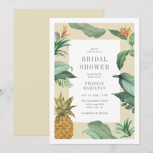 ananas en tropische bladeren Vrijgezellenfeest Kaart (Voorkant / Achterkant)