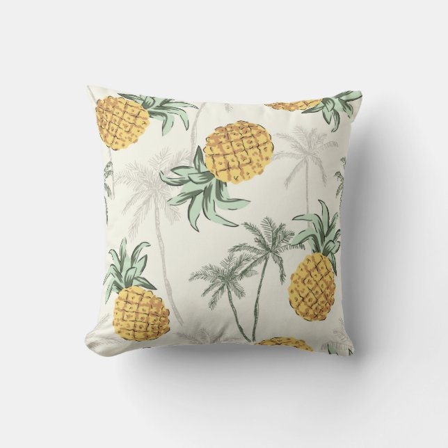 Ananas- en tropische palmafdrukken kussen (Voorkant)