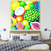 Ananas en tropische vruchten. Bestel nu Canvas Afdruk (Insitu (Slaapkamer))