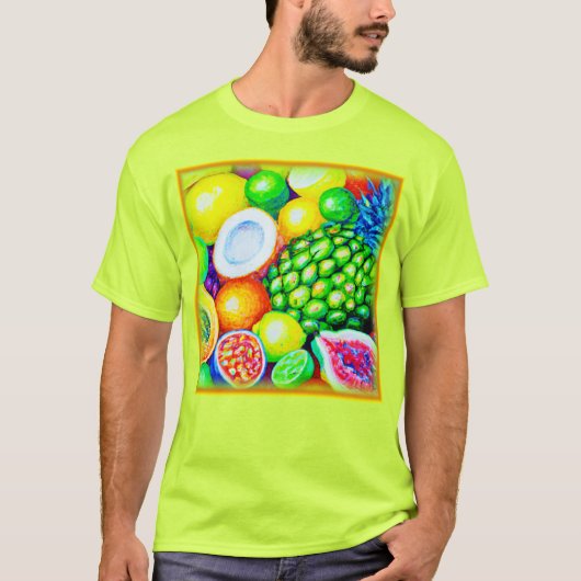 Ananas en tropische vruchten. Bestel nu T-shirt (Voorkant)