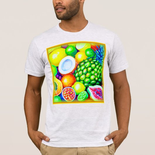 Ananas en tropische vruchten. Bestel nu T-shirt (Voorkant)
