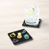 Ananas en tropische vruchten Neon Bier Onderzetter (Rechterzijde)