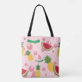 Ananas en watermeloensroze tote bag (Achterkant)