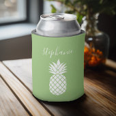Ananas en Whimsical green handgeschreven name Blikjeskoeler