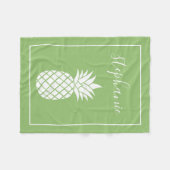 Ananas en Whimsical green handgeschreven name Fleece Deken (Voorkant (Horizontaal))